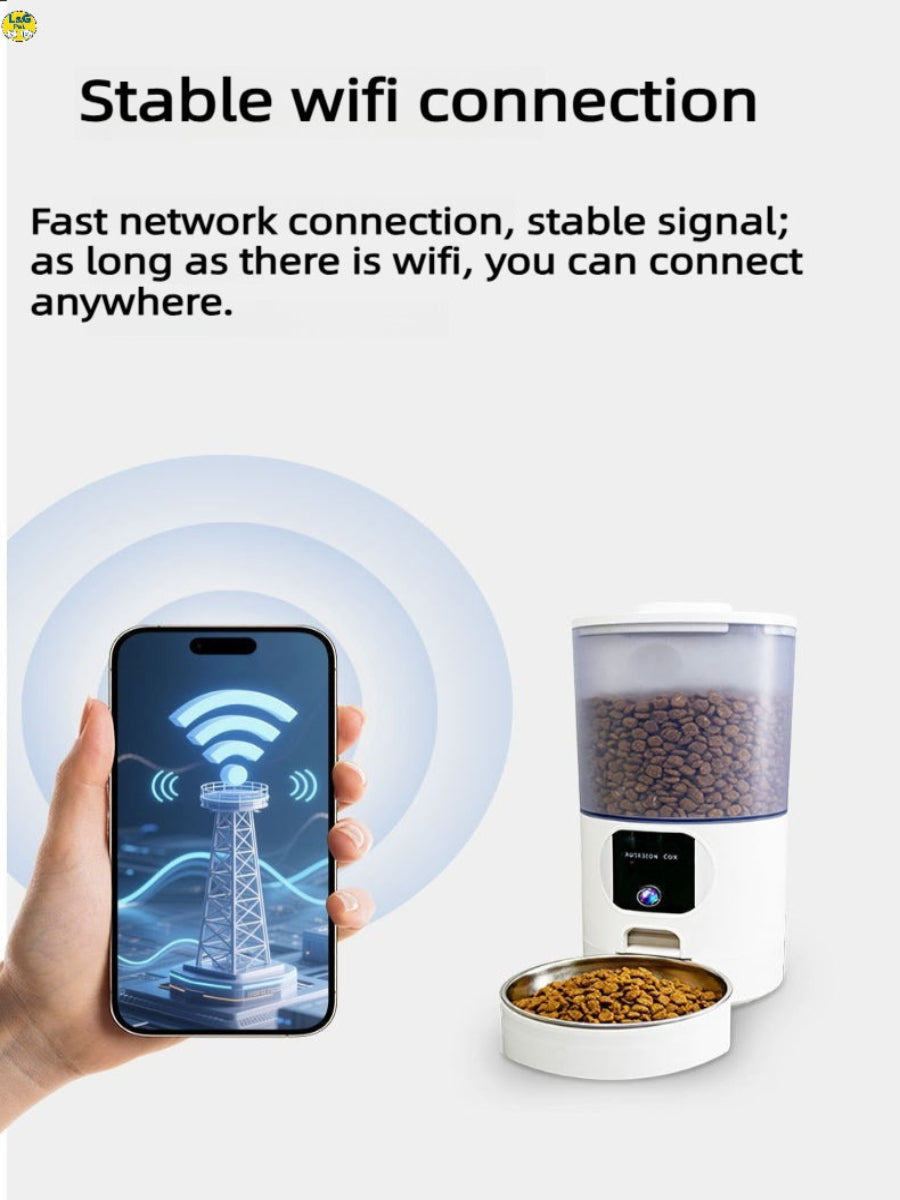 6L Smart Pet Feeder with 3.0MP HD Camera & Two-Way Audio – APP Control, 10-User Sharing, Perfect for Cats & Dogs