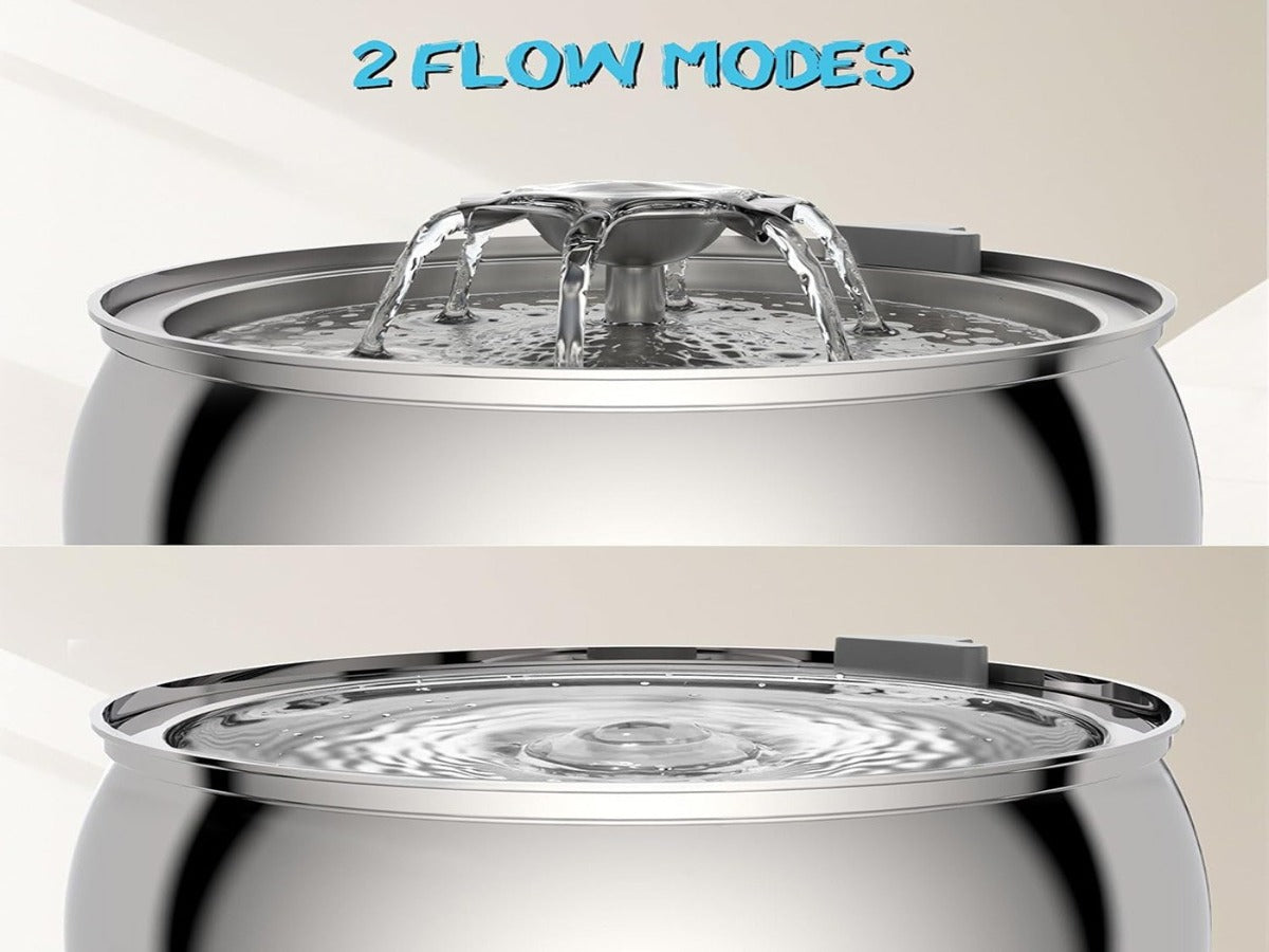 4L Copper Pipe Stainless Steel Pet Fountain – ≤20dB Ultra-Quiet, Multi-Stage Filtration