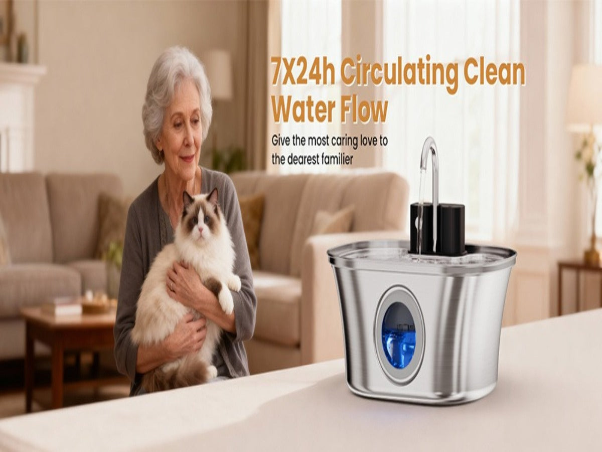 3.2L Stainless Steel Wireless Pet Fountain – 4200mAh, Ultra-Quiet <25dB, 3 Smart Modes