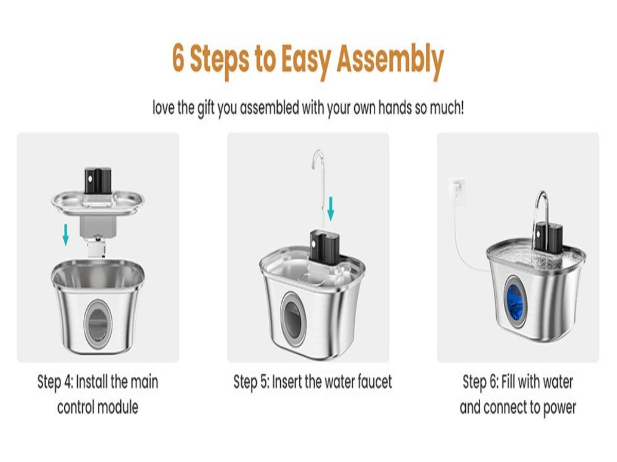 3.2L Stainless Steel Wireless Pet Fountain – 4200mAh, Ultra-Quiet <25dB, 3 Smart Modes