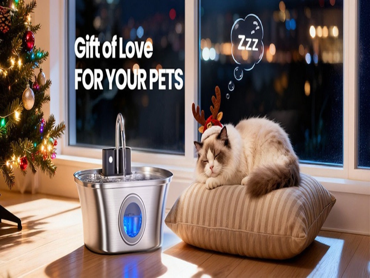 3.2L Stainless Steel Wireless Pet Fountain – 4200mAh, Ultra-Quiet <25dB, 3 Smart Modes