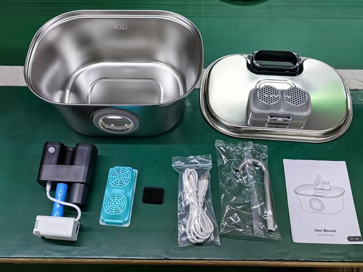 3.2L Stainless Steel Wireless Pet Fountain – 4200mAh, Ultra-Quiet <25dB, 3 Smart Modes