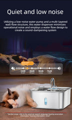 7L Stainless Steel Pet Water Fountain – 180° Infrared Sensor, 4-Stage Filtration, Ultra-Quiet