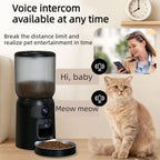 6L Automatic Pet Feeder with HD Camera & Two-Way Audio – APP Controlled, Laser Toy, Perfect for Cats & Small Dogs