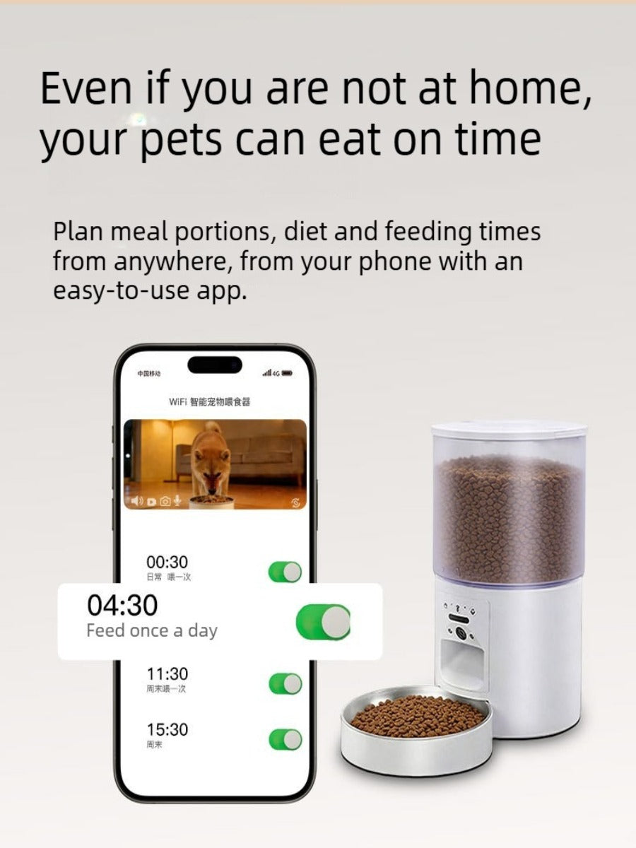 Smart Pet Feeder APP Remote Feeding Interface – 4L Model on Smartphone