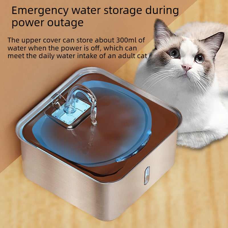 7L Stainless Steel Pet Water Fountain – 180° Infrared Sensor, 4-Stage Filtration, Ultra-Quiet