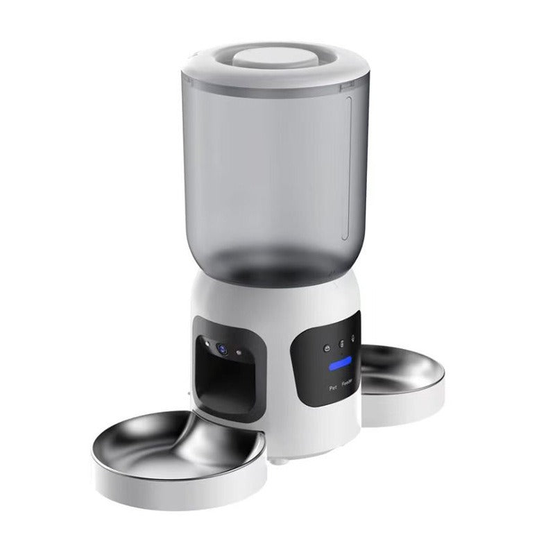 6L Dual-Bowl Smart Pet Feeder with Dual Cameras & AI Recognition – 180° View, APP Control