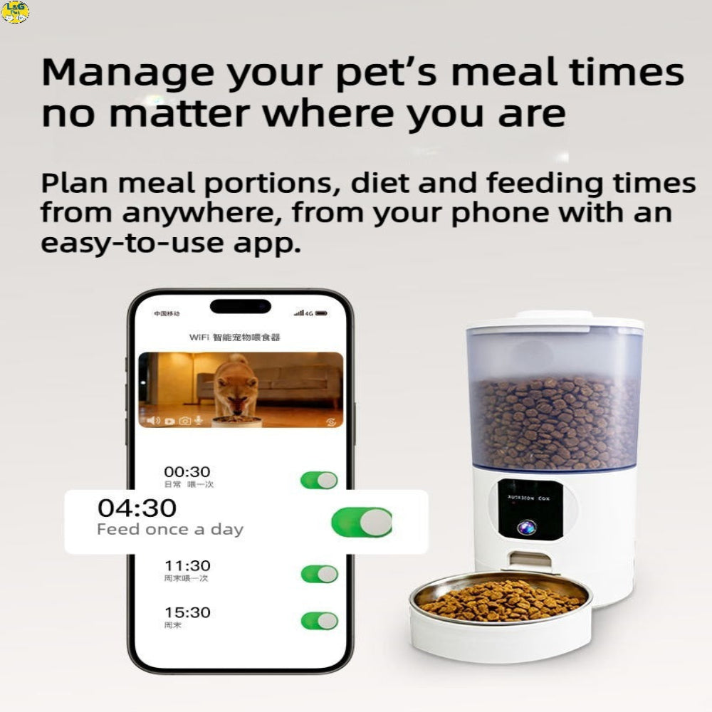 Smart Pet Feeder APP Remote Feeding Interface – 6L Model on Smartphone