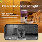 Infrared Night Vision On vs Off – 6L Smart Pet Feeder in Complete Darkness