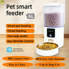 6L Large-Capacity Smart Pet Feeder with 3MP F2.6 Camera – Front View