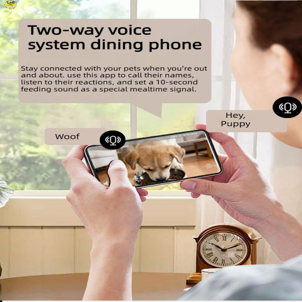 6L Smart Pet Feeder with 3.0MP HD Camera & Two-Way Audio – APP Control, 10-User Sharing, Perfect for Cats & Dogs
