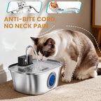 3.2L Stainless Steel Wireless Pet Fountain – 4200mAh, Ultra-Quiet <25dB, 3 Smart Modes