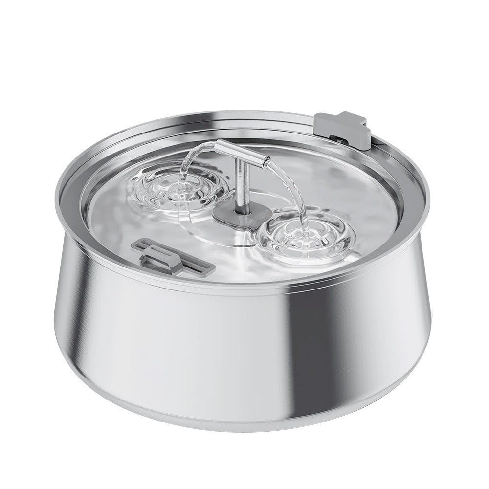 4L Copper Pipe Stainless Steel Pet Fountain – ≤20dB Ultra-Quiet, Multi-Stage Filtration