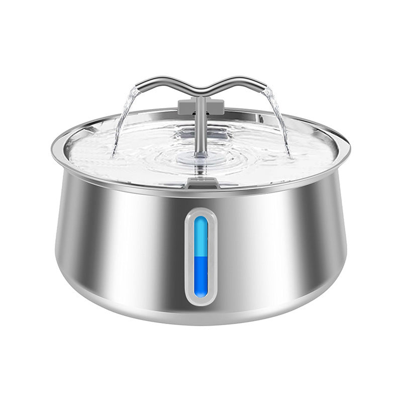 4L Copper Pipe Stainless Steel Pet Fountain – ≤20dB Ultra-Quiet, Multi-Stage Filtration