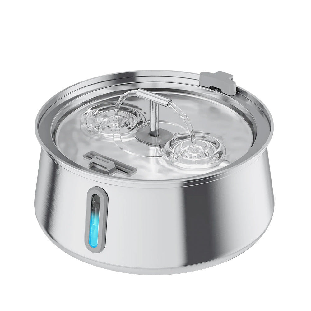 4L Copper Pipe Stainless Steel Pet Fountain – ≤20dB Ultra-Quiet, Multi-Stage Filtration