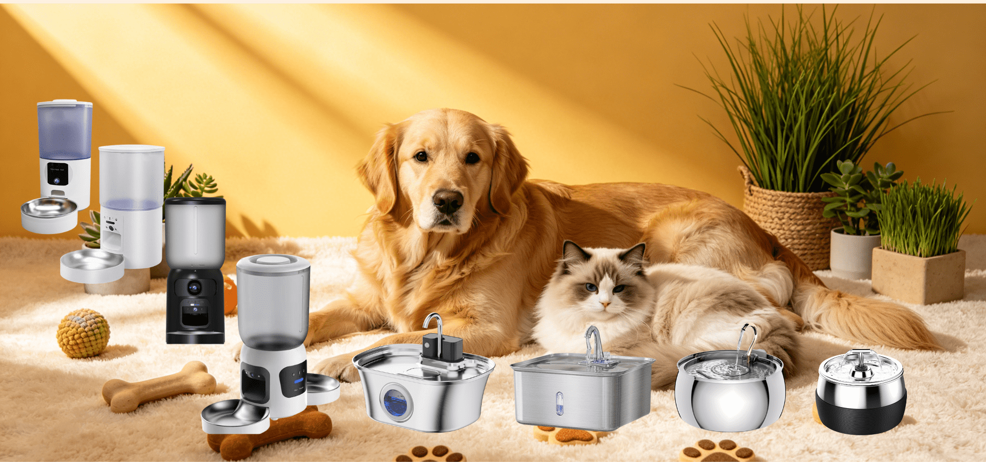 Complete Collection of Smart Automatic Pet Feeders with HD Cameras for Cats and Dogs